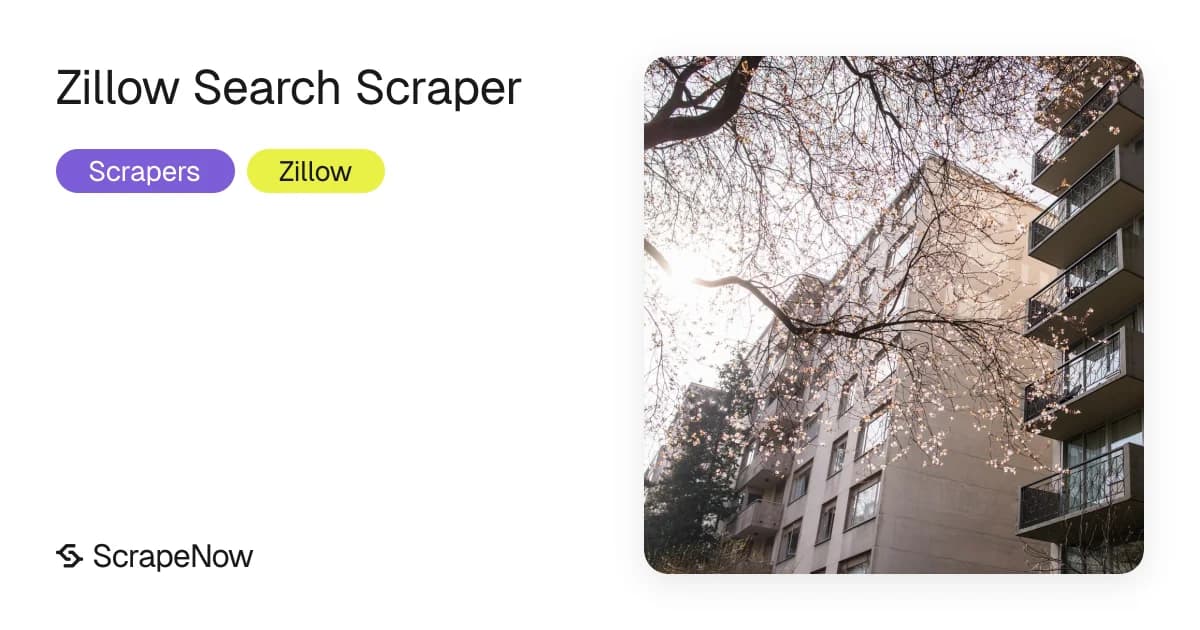 Zillow search scraper for listing results by URL